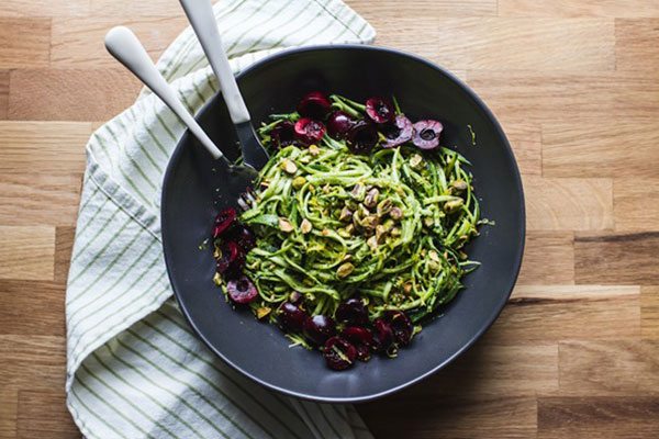 zucchini zoodle recipe - pistachio