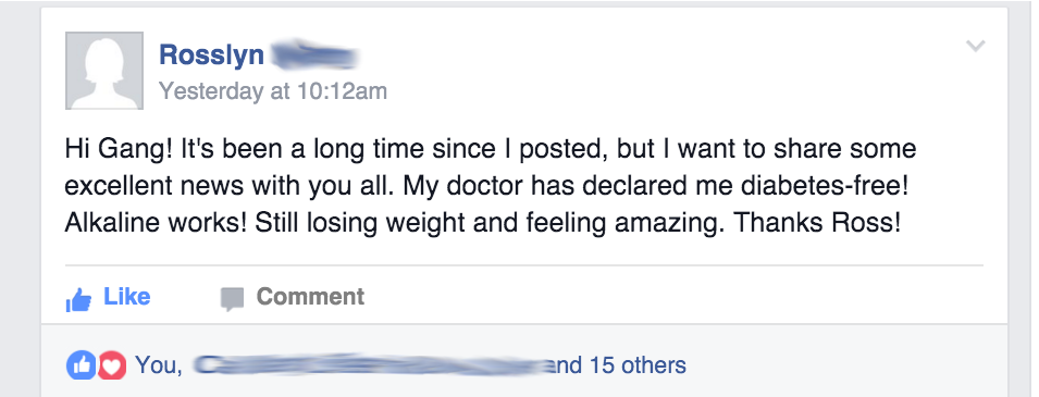 Rosslyn: "My Doc Declared Me Diabetes-Free"